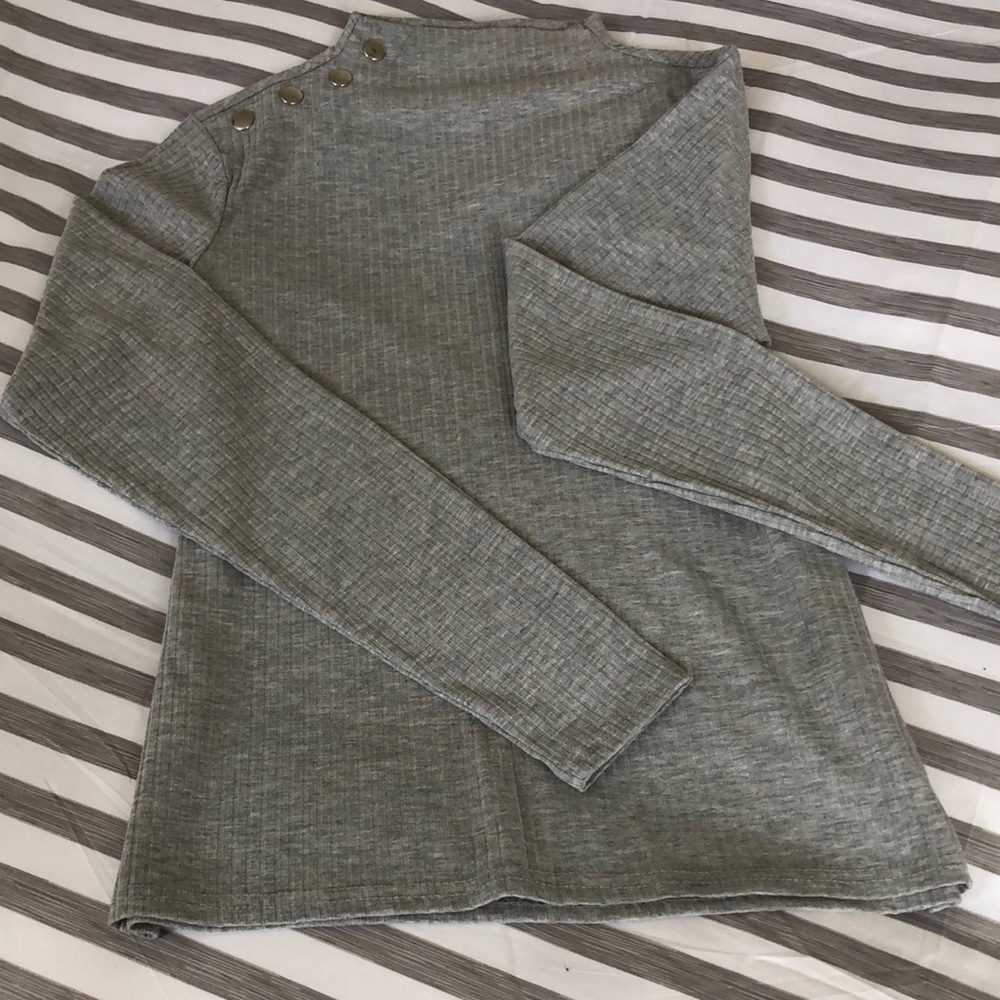 🟢 Primark Long Sleeve Grey Top NWOT